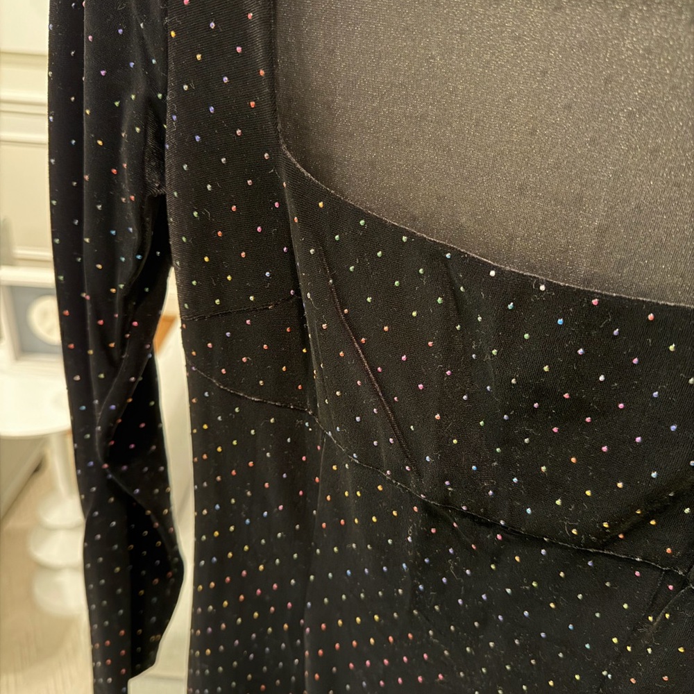 SAYLOR Black Long Sleeve Evening Dress with rainbow studs, NWT - Picture 3 of 7